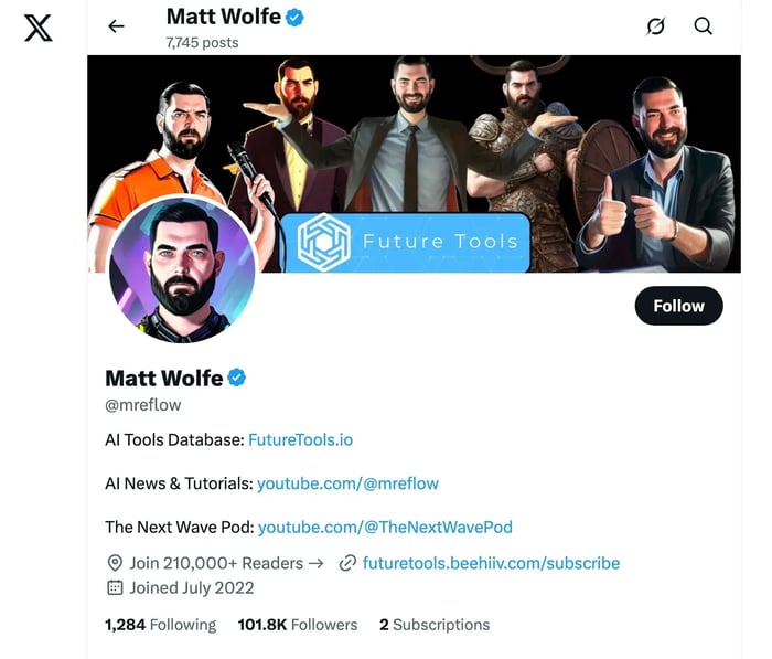 Strategi Pertumbuhan X AI, Matt Wolfe X (sebelumnya Twitter)